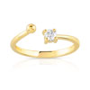 Bague solitaire or 750 jaune diamant 15/100e de carat