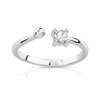 Bague solitaire or 750 blanc diamant 15/100e de carat