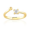 Bague solitaire or 750 jaune diamant 20/100e de carat
