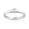 Bague solitaire or 750 blanc diamant 10/100e de carat