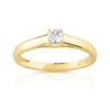 Bague solitaire or 750 jaune diamant 15/100e de carat