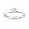 Bague solitaire or 750 blanc diamant 15/100e de carat