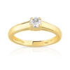 Bague solitaire or 750 jaune diamant 30/100e de carat