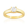 Bague solitaire or 750 jaune diamant 50/100e de carat