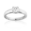 Bague solitaire or 750 blanc diamant 50/100e de carat