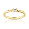 Bague solitaire or 750 jaune diamant 10/100e de carat