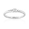 Bague solitaire or 750 blanc diamant 10/100e de carat