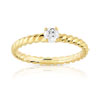 Bague solitaire or 750 jaune diamant 20/100e de carat