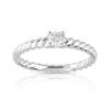 Bague solitaire or 750 blanc diamant 20/100e de carat