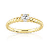 Bague solitaire or 750 jaune diamant 30/100e de carat