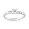Bague solitaire or 750 blanc diamant 30/100e de carat