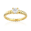 Bague solitaire or 750 jaune diamant 50/100e de carat