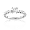 Bague solitaire or 750 blanc diamant 50/100e de carat