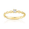 Bague solitaire or 750 jaune diamant 10/100e de carat
