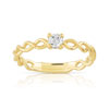 Bague solitaire or 750 jaune diamant 15/100e de carat