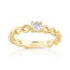 Bague solitaire or 750 jaune diamant 25/100e de carat