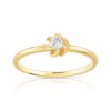 Bague solitaire or 750 jaune diamant 10/100e de carat
