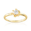 Bague solitaire or 750 jaune diamant 25/100e de carat
