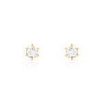 Boucles d&rsquo; oreilles or 750 jaune diamant