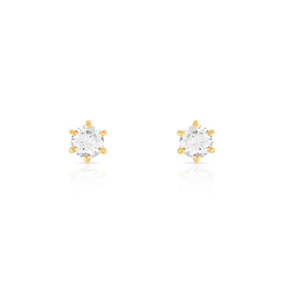 Boucles d' oreilles or 750 jaune diamant