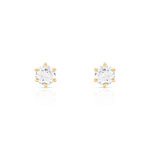 Boucles d&rsquo;oreilles or 750 jaune diamant