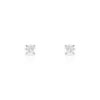 Boucles d' oreilles or 750 blanc diamant