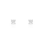 Boucles d&rsquo; oreilles or 750 blanc diamant