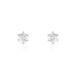 Boucles d&rsquo;oreilles or 750 blanc diamant