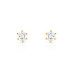 Boucles d&rsquo;oreilles or 750 jaune diamant