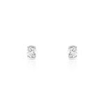 Boucles d&rsquo;oreilles or 750 blanc diamant