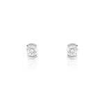 Boucles d&rsquo;oreilles or 750 blanc diamant