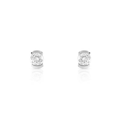 Boucles d'oreilles or 750 blanc diamant