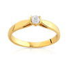 Bague solitaire or 750 jaune diamant 10/100e de carat