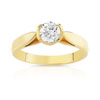 Bague solitaire or 750 jaune diamant 50/100e de carat