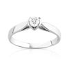 Bague solitaire or 750 blanc diamant 20/100e de carat