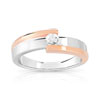 Bague solitaire 2 ors 750 diamant 15/100e de carat