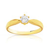 Bague solitaire or 750 jaune diamant 30/100e de carat