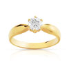 Bague solitaire or 750 jaune diamant 50/100e de carat