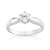 Bague solitaire or 750 blanc diamant 70/100e de carat