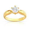 Bague solitaire or 750 jaune diamant 80/100e de carat