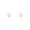 Boucles d' oreilles or 750 jaune diamant