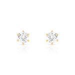 Boucles d&rsquo;oreilles or 750 jaune diamant