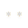 Boucles d'oreilles or 750 jaune diamant