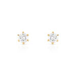 Boucles d&rsquo;oreilles or 750 jaune diamant