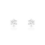Boucles d&rsquo;oreilles or 750 blanc diamant