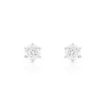 Boucles d&rsquo;oreilles or 750 blanc diamant