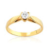 Bague solitaire or 750 jaune diamant 20/100e de carat
