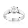 Bague solitaire or 750 blanc diamant 70/100e de carat