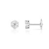 Boucles d' oreilles or 750 blanc diamant