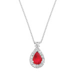 Collier or 750 blanc rubis et diamant